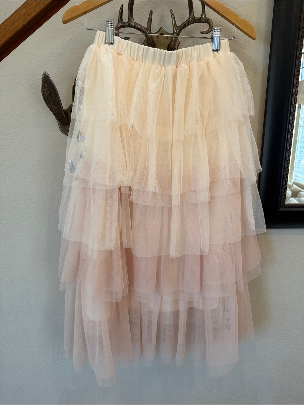 High-Low Wicked Layered Tulle Skirt in Blush